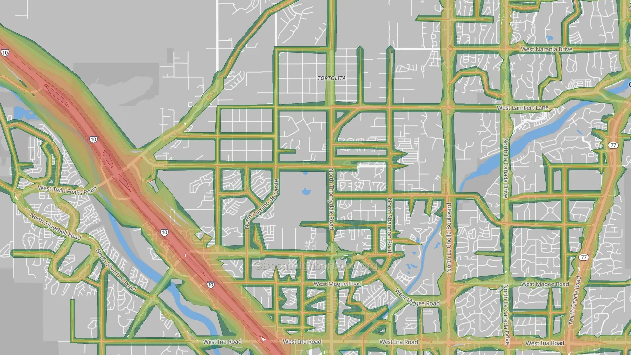 85742, AZ Map of Noise Levels in 85742