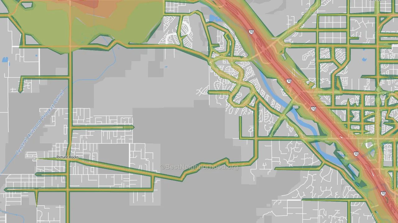 85743, AZ Map of Noise Levels in 85743