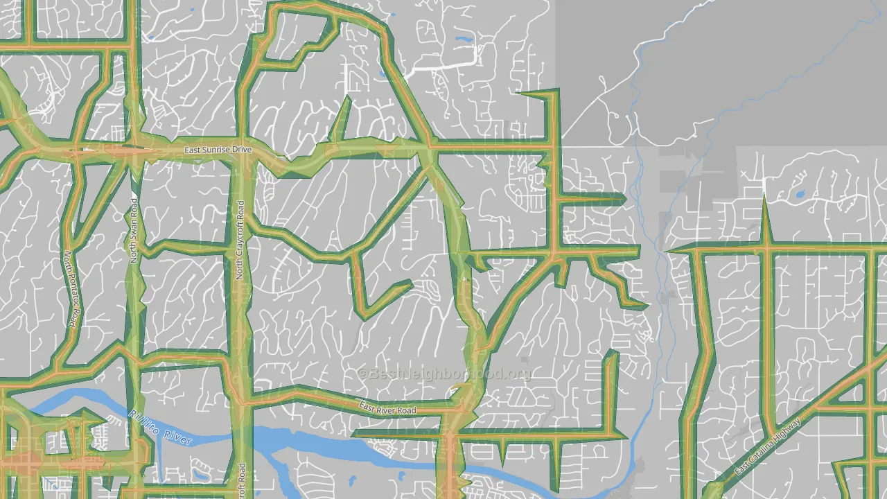 85750, AZ Map of Noise Levels in 85750