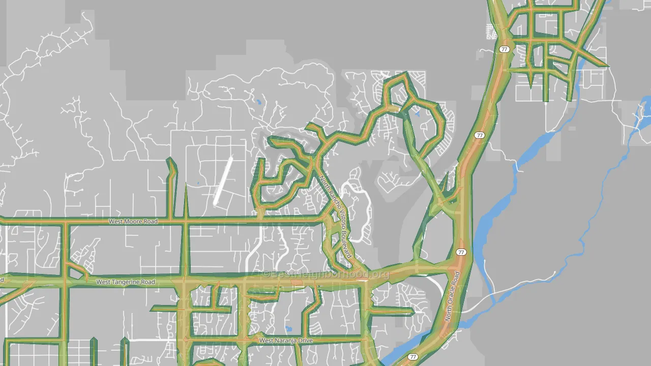 85755, AZ Map of Noise Levels in 85755