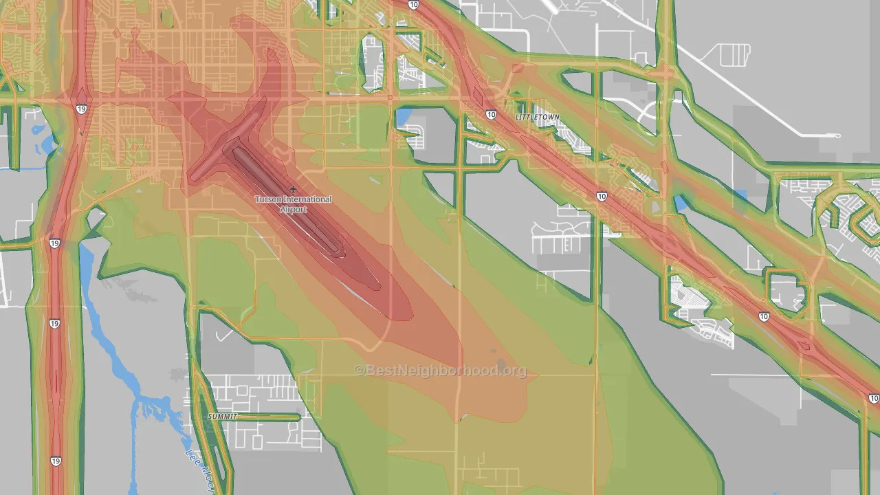 85756, AZ Map of Noise Levels in 85756