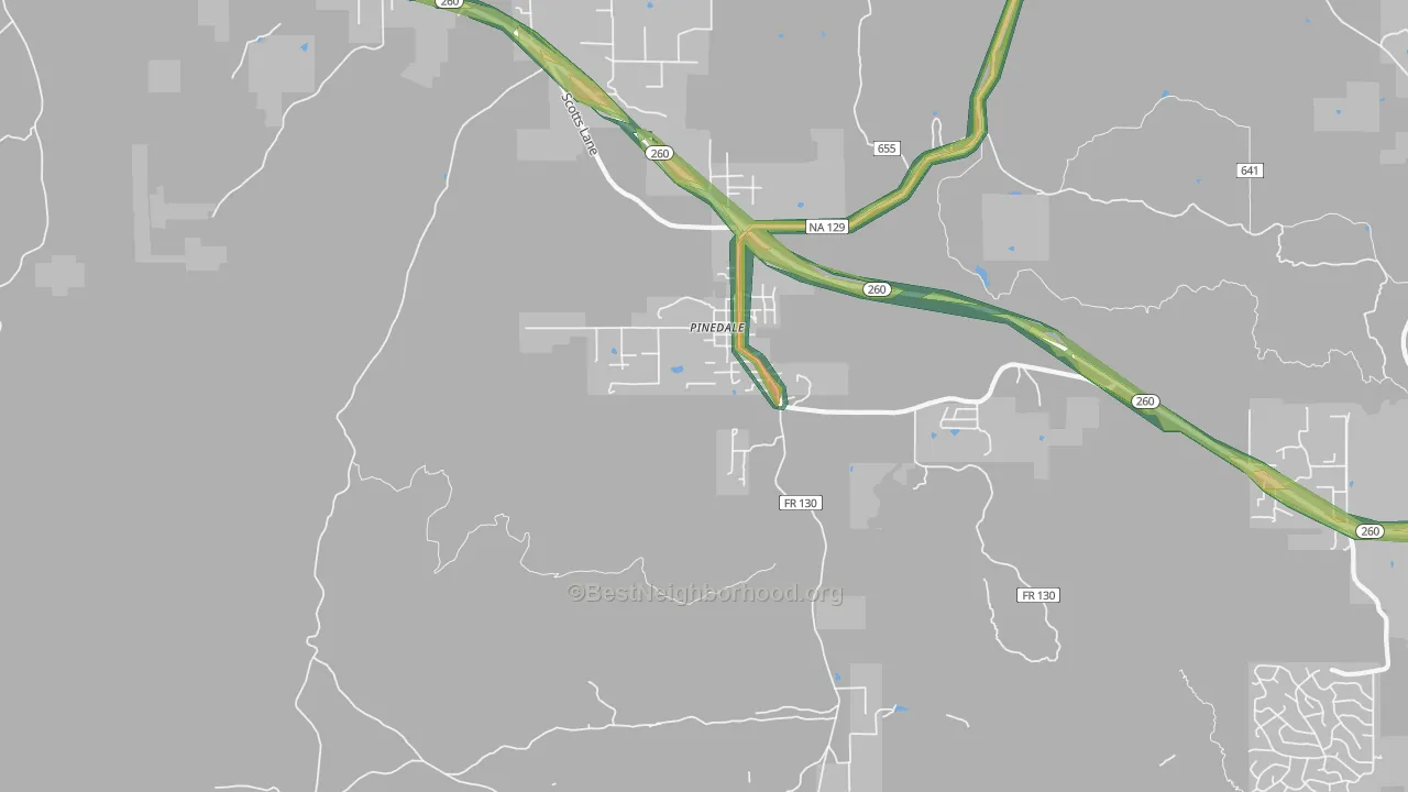85934, AZ Map of Noise Levels in 85934