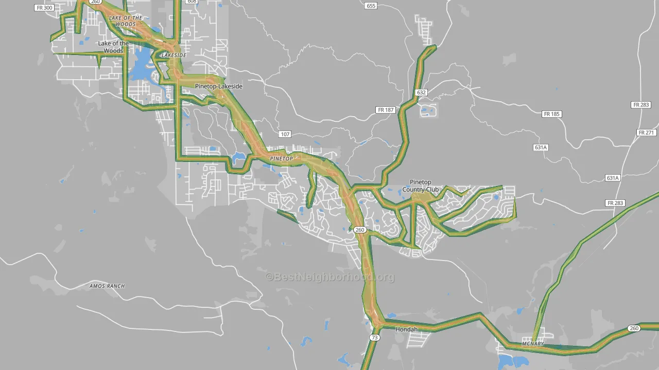 85935, AZ Map of Noise Levels in 85935