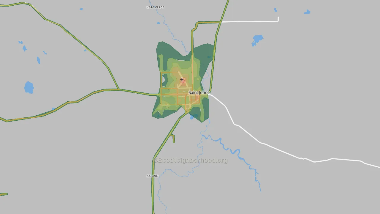 85936, AZ Map of Noise Levels in 85936