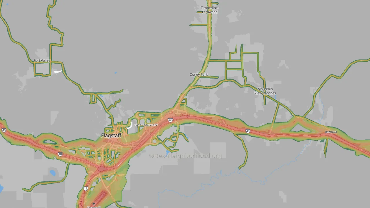 86004, AZ Map of Noise Levels in 86004