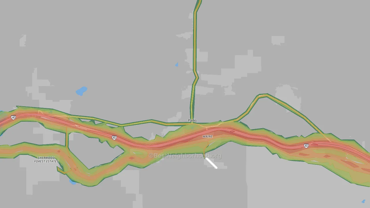 86018, AZ Map of Noise Levels in 86018