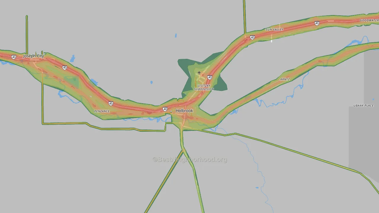 86025, AZ Map of Noise Levels in 86025