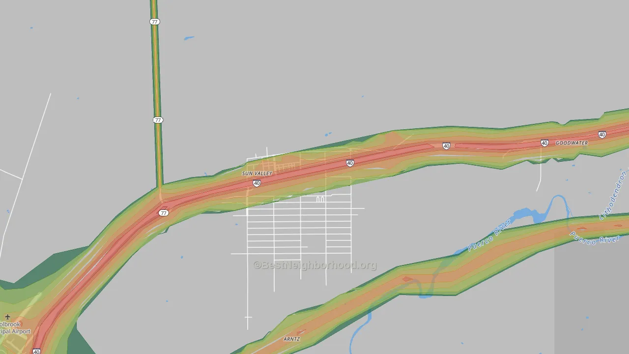 86029, AZ Map of Noise Levels in 86029