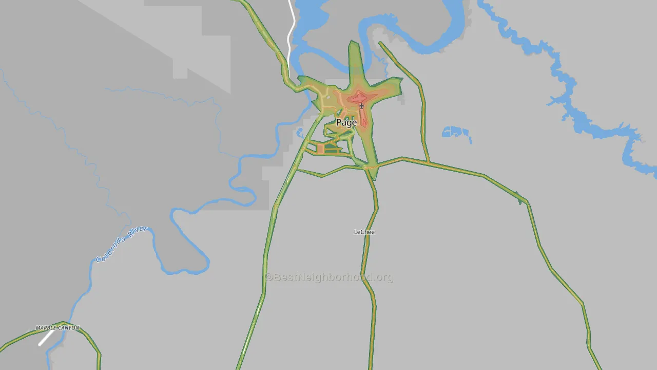 86040, AZ Map of Noise Levels in 86040