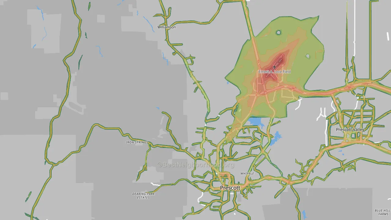 86305, AZ Map of Noise Levels in 86305