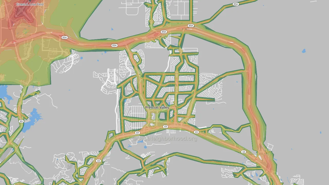 86314, AZ Map of Noise Levels in 86314