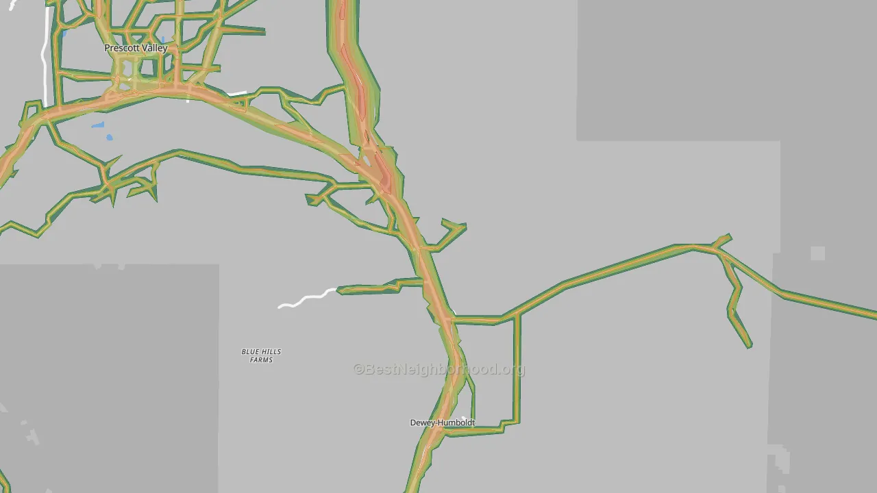 86327, AZ Map of Noise Levels in 86327