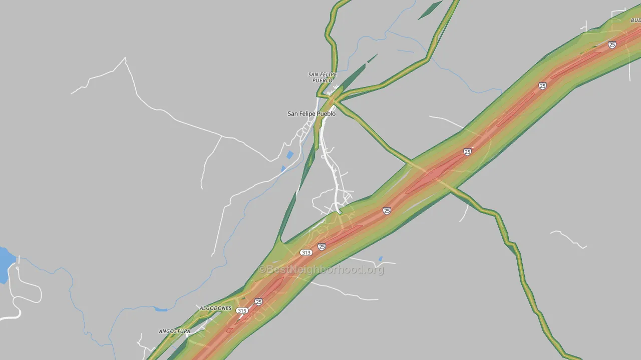 87001, NM Map of Noise Levels in 87001