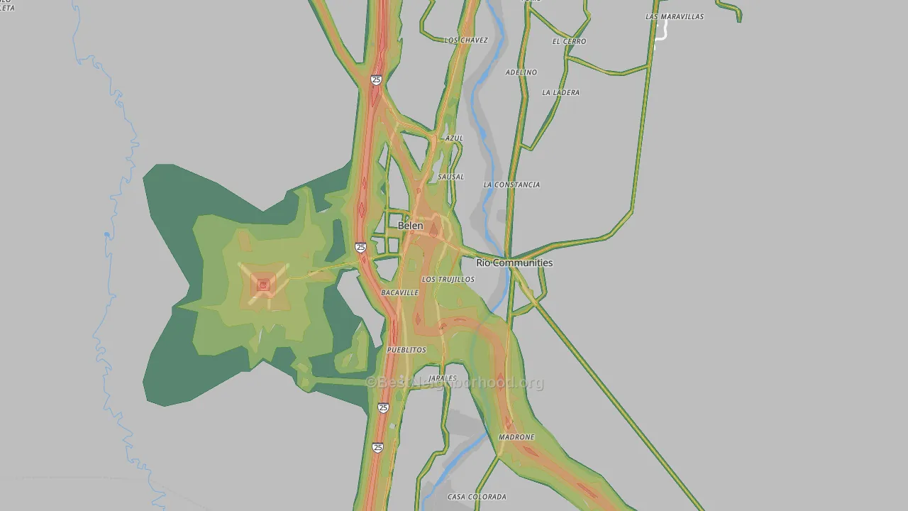 87002, NM Map of Noise Levels in 87002