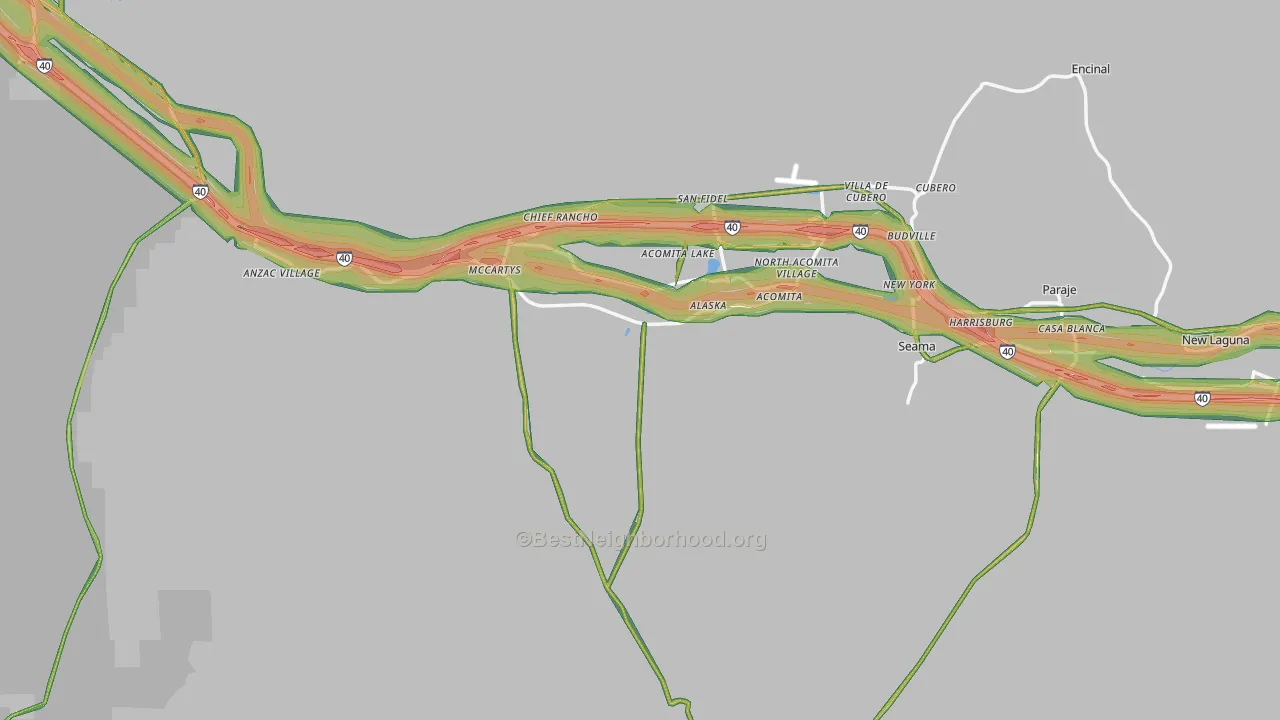 87034, NM Map of Noise Levels in 87034