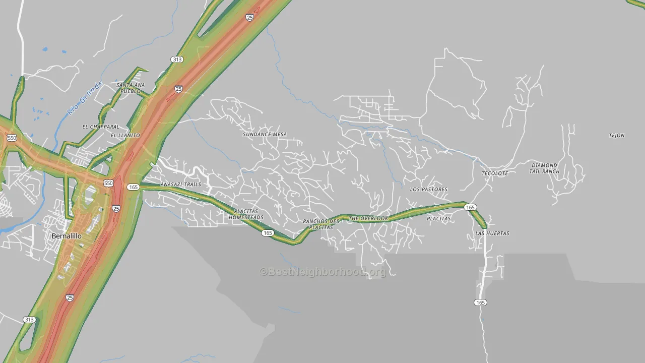 87043, NM Map of Noise Levels in 87043