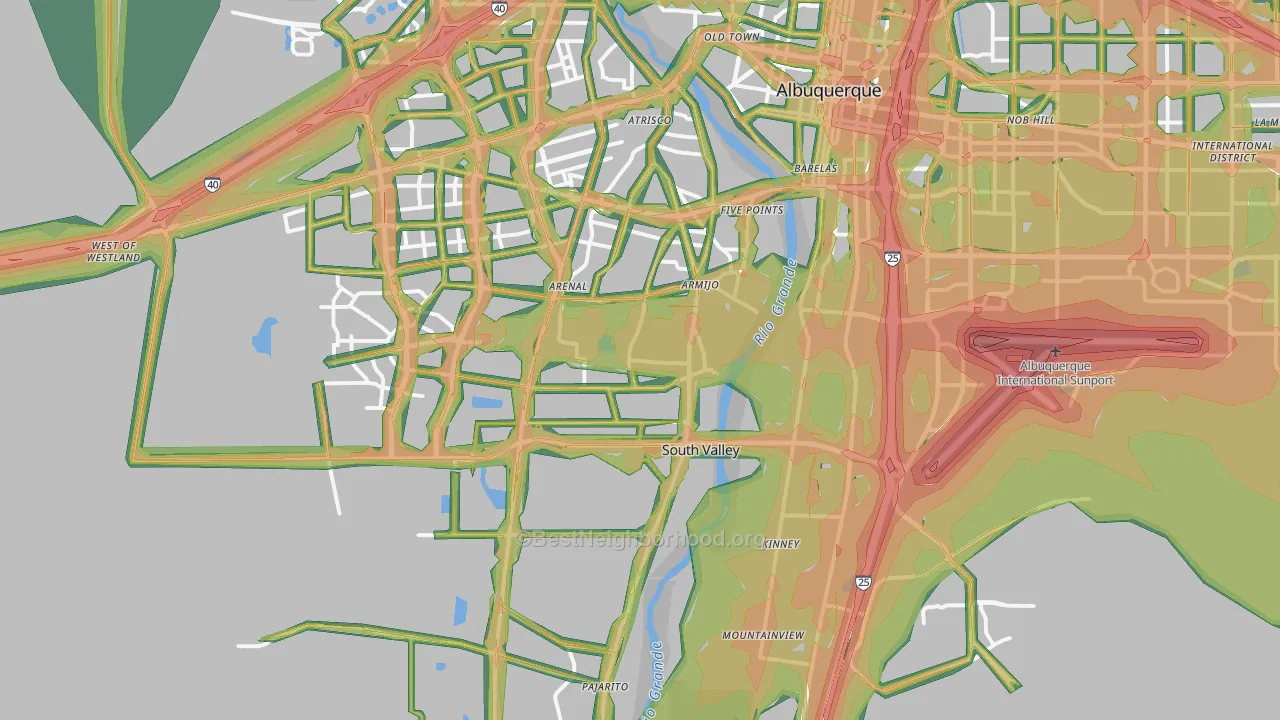 87105, NM Map of Noise Levels in 87105