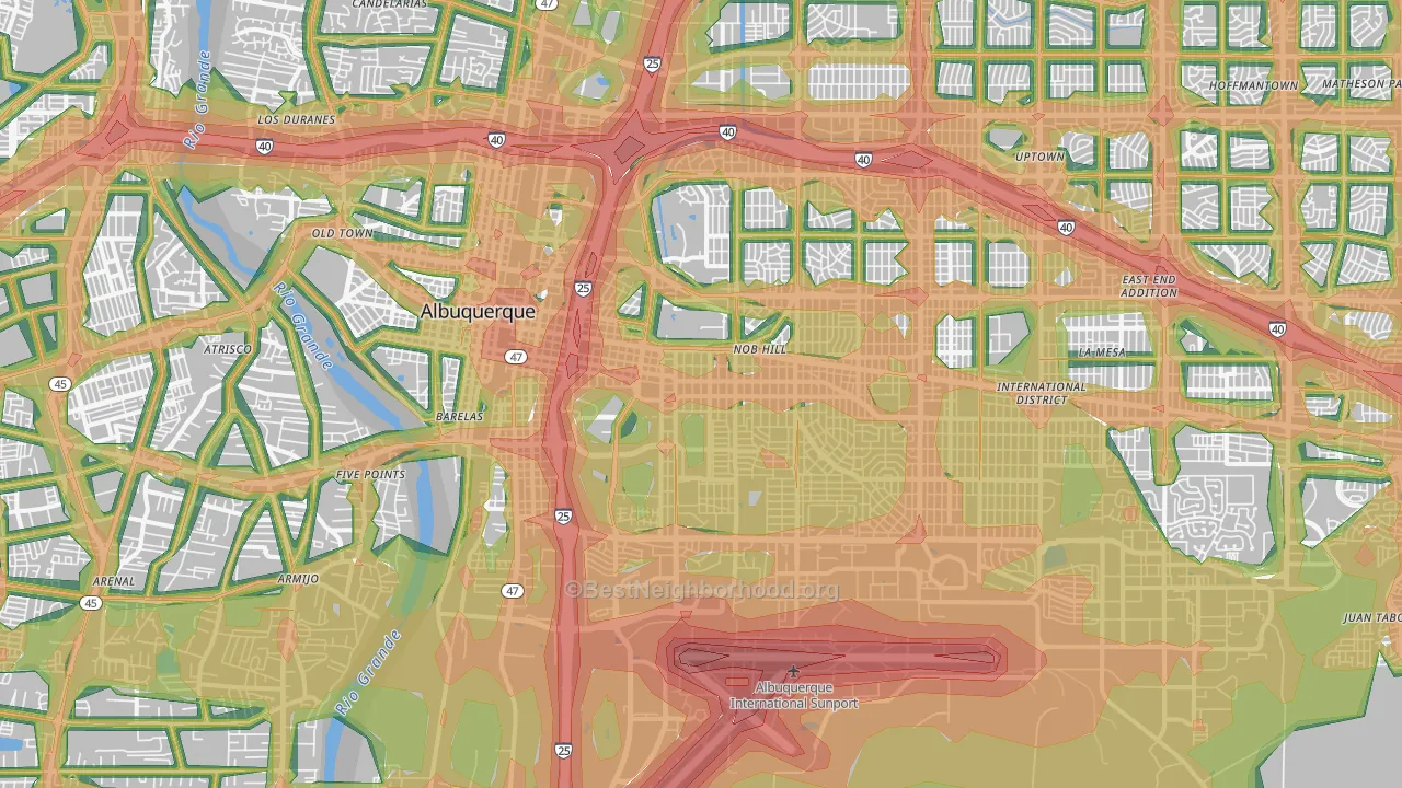 87106, NM Map of Noise Levels in 87106
