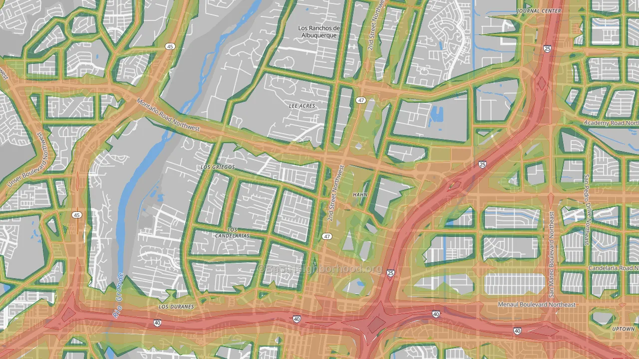 87107, NM Map of Noise Levels in 87107