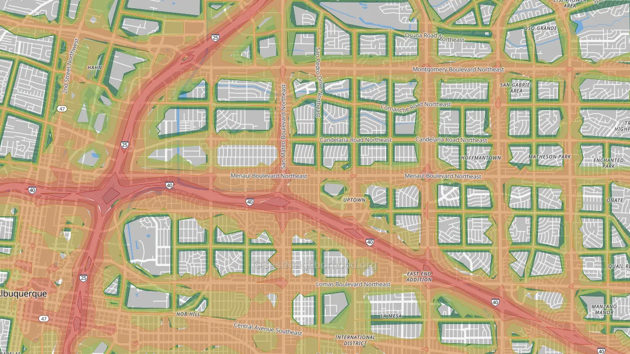 87110, NM Map of Noise Levels in 87110