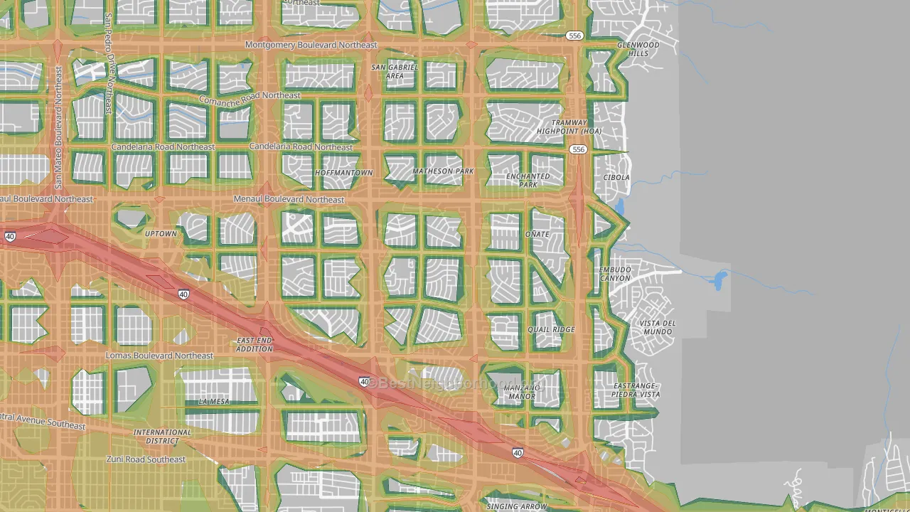 87112, NM Map of Noise Levels in 87112