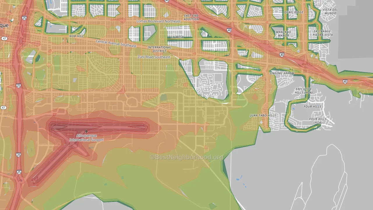87117, NM Map of Noise Levels in 87117
