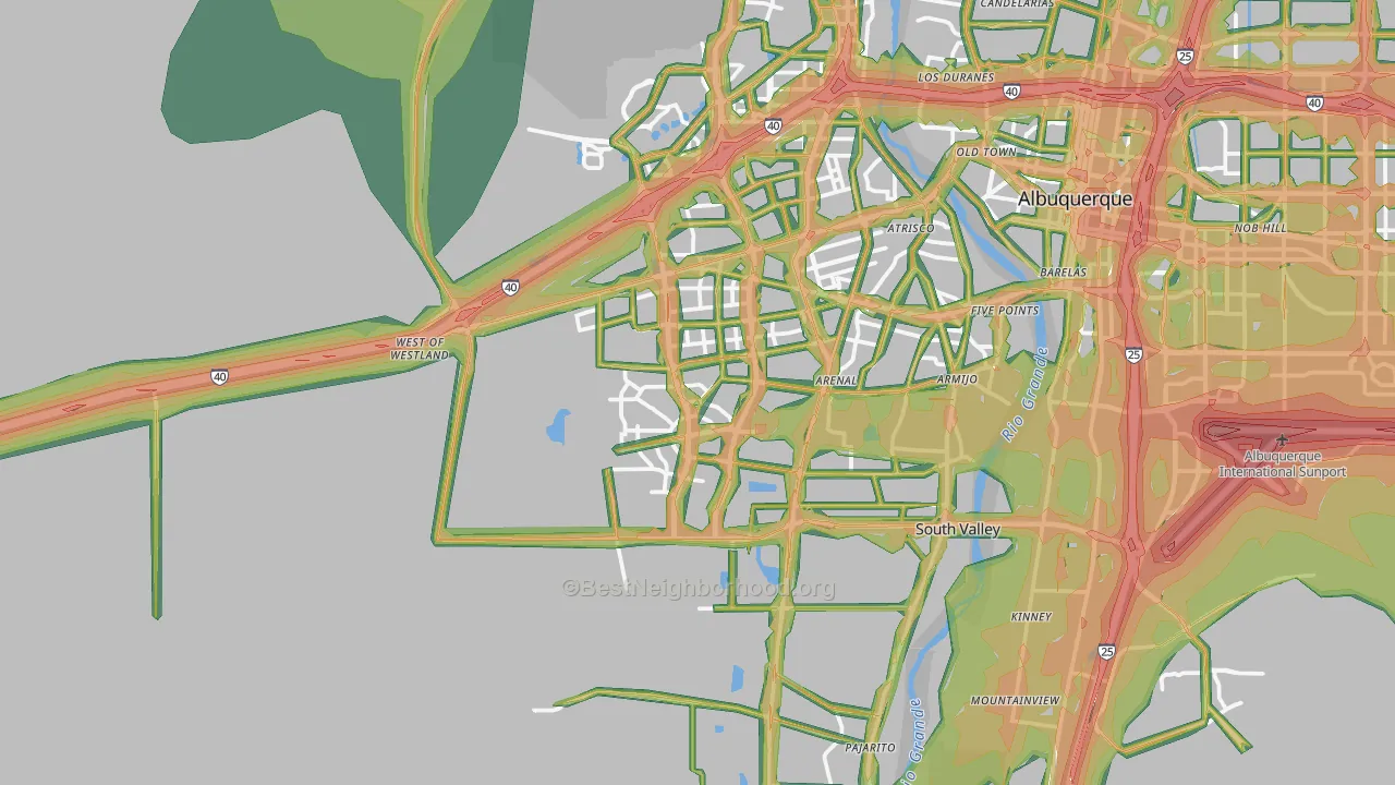 87121, NM Map of Noise Levels in 87121