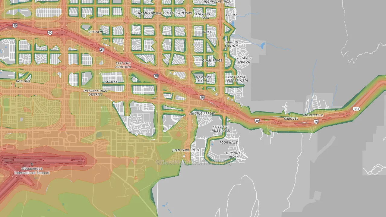 87123, NM Map of Noise Levels in 87123