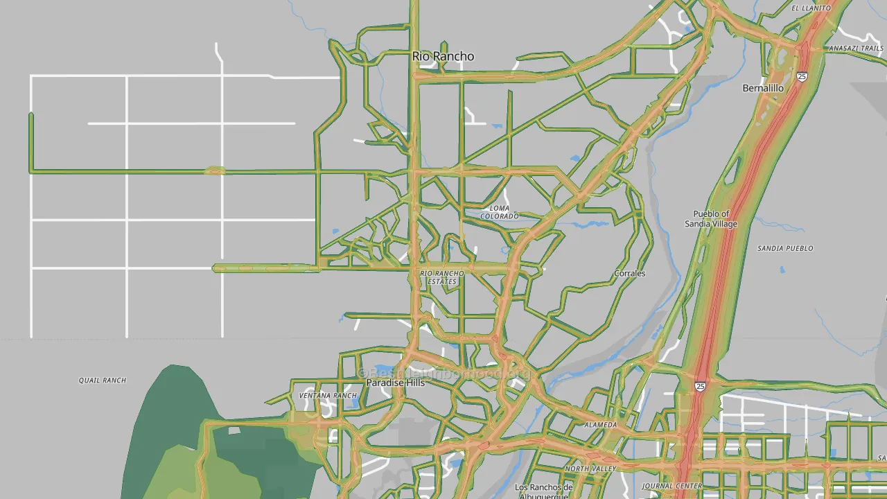 87124, NM Map of Noise Levels in 87124