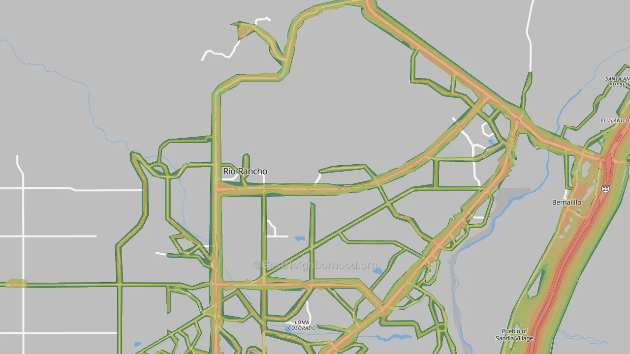 87144, NM Map of Noise Levels in 87144