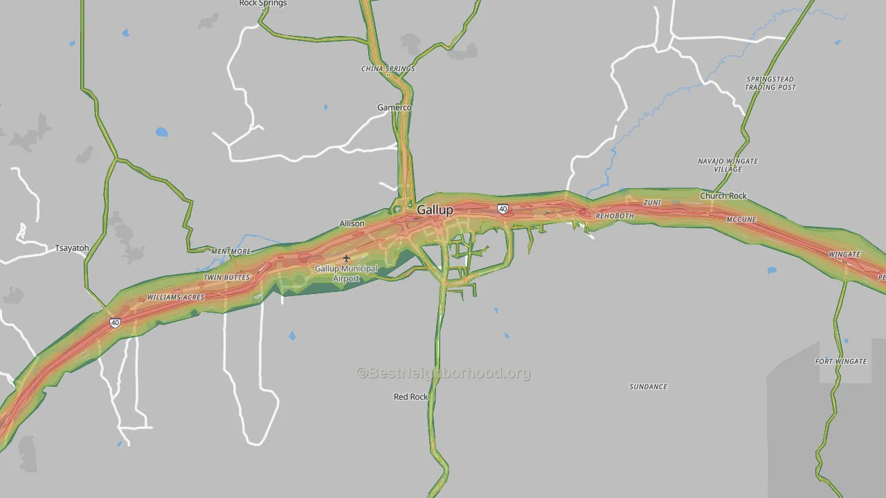 87301, NM Map of Noise Levels in 87301