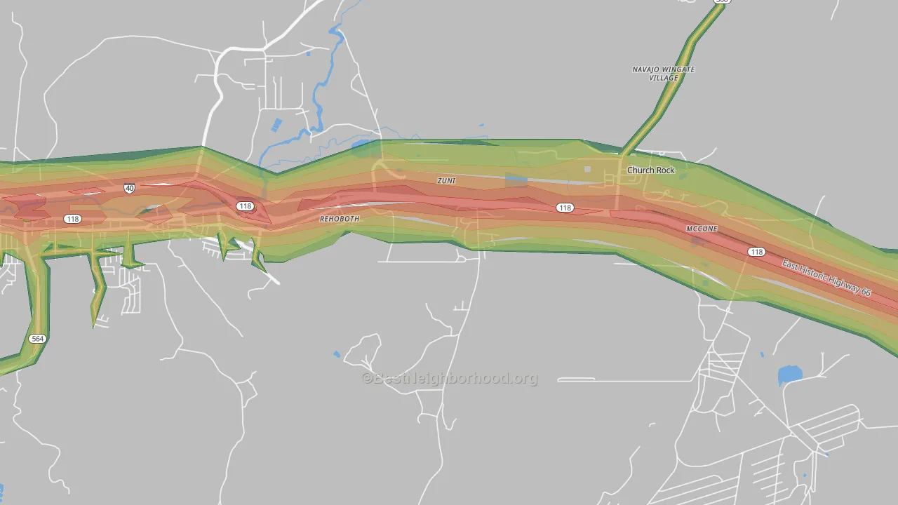 87322, NM Map of Noise Levels in 87322