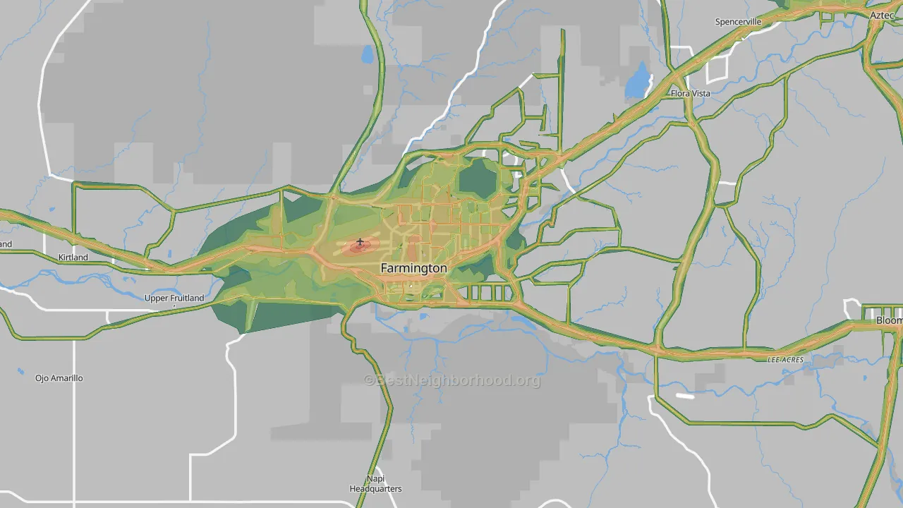 87401, NM Map of Noise Levels in 87401