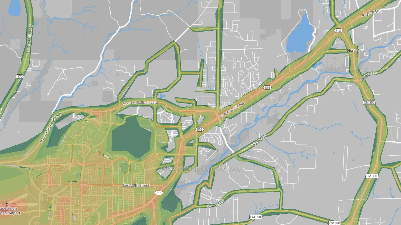 87402, NM Map of Noise Levels in 87402