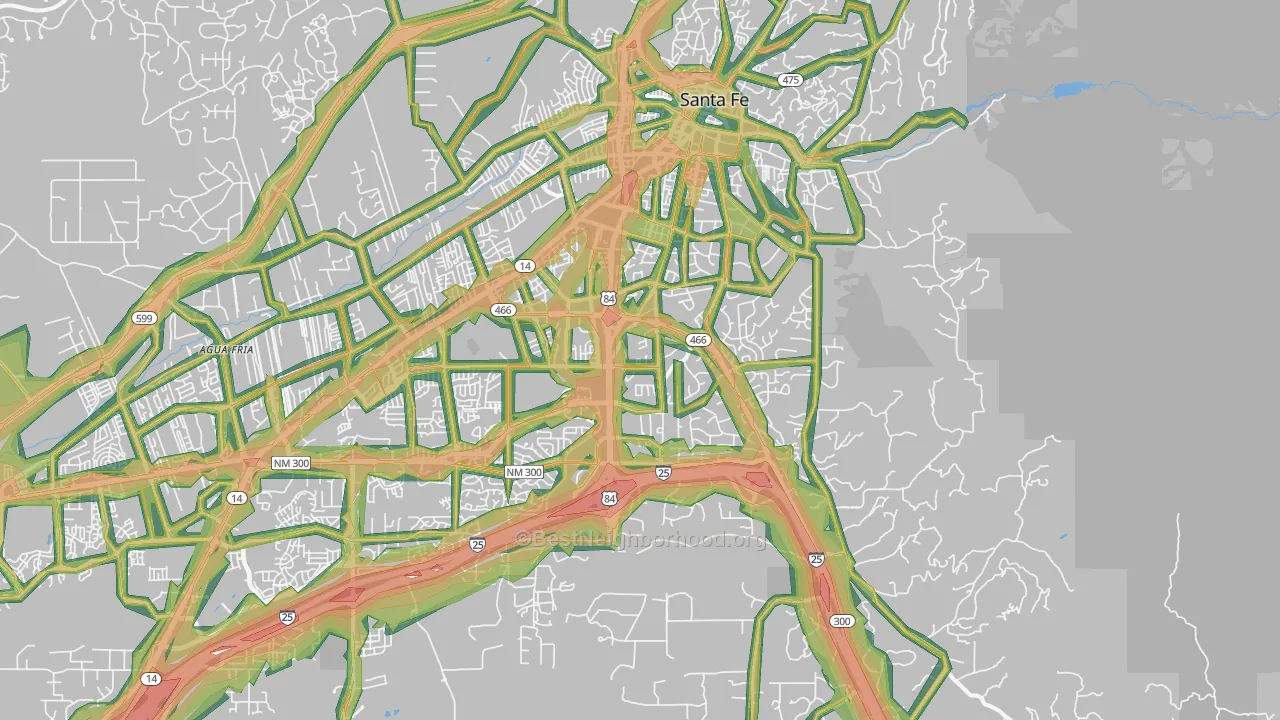 87505, NM Map of Noise Levels in 87505