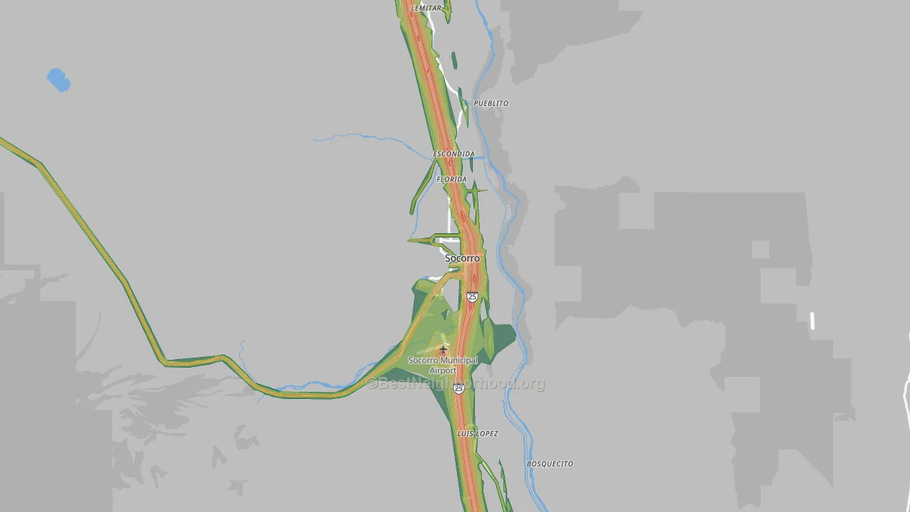87801, NM Map of Noise Levels in 87801