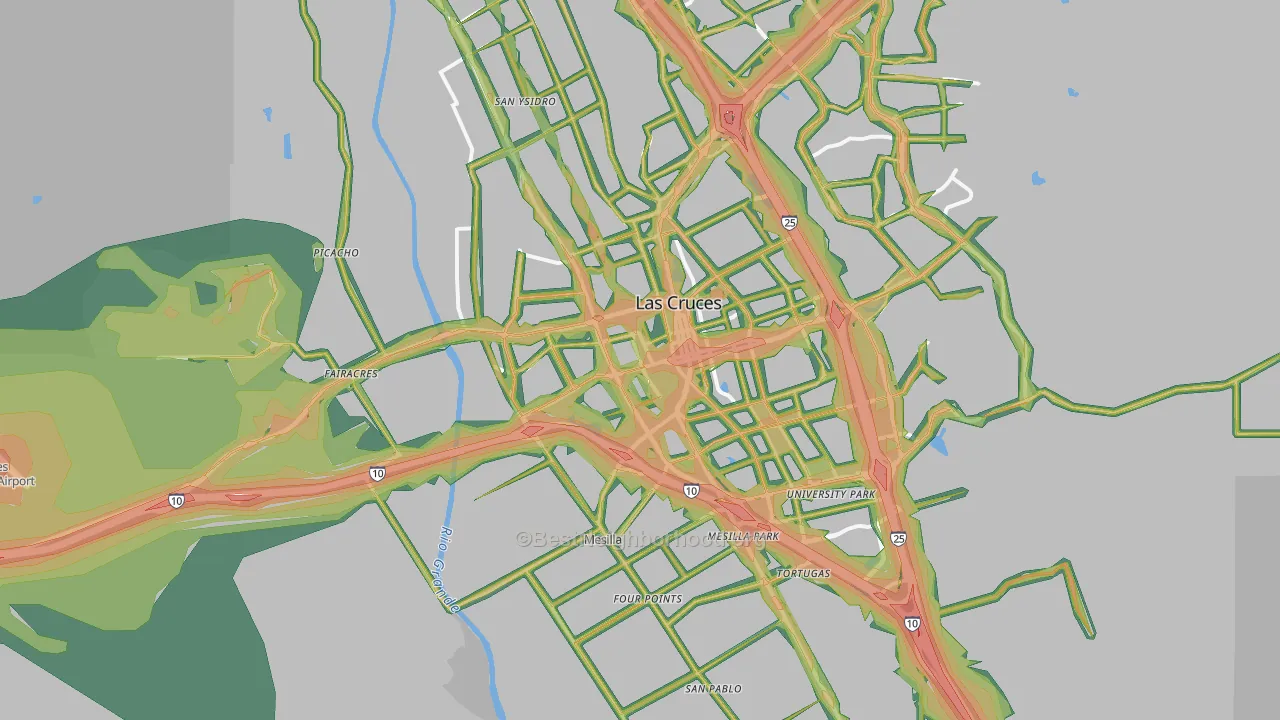 88005, NM Map of Noise Levels in 88005