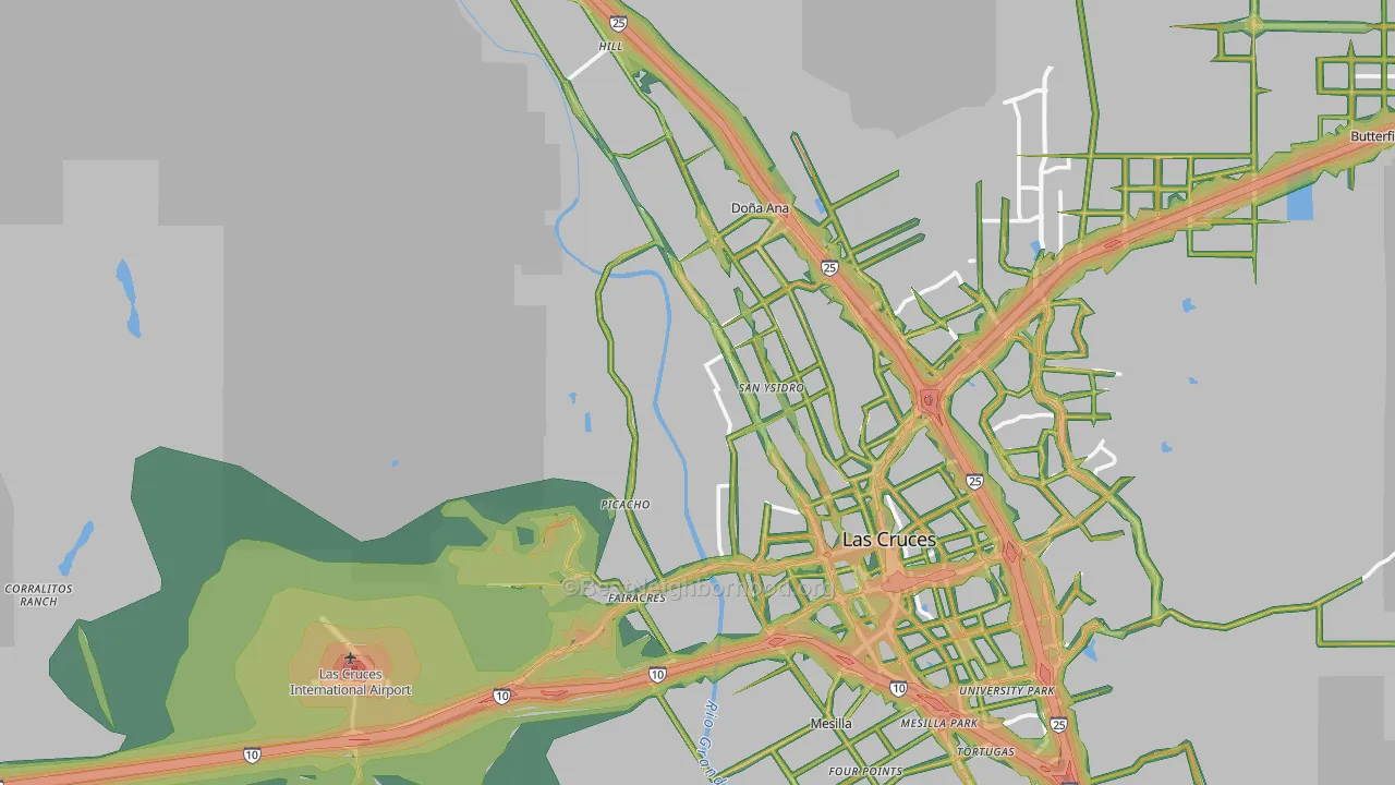 88007, NM Map of Noise Levels in 88007