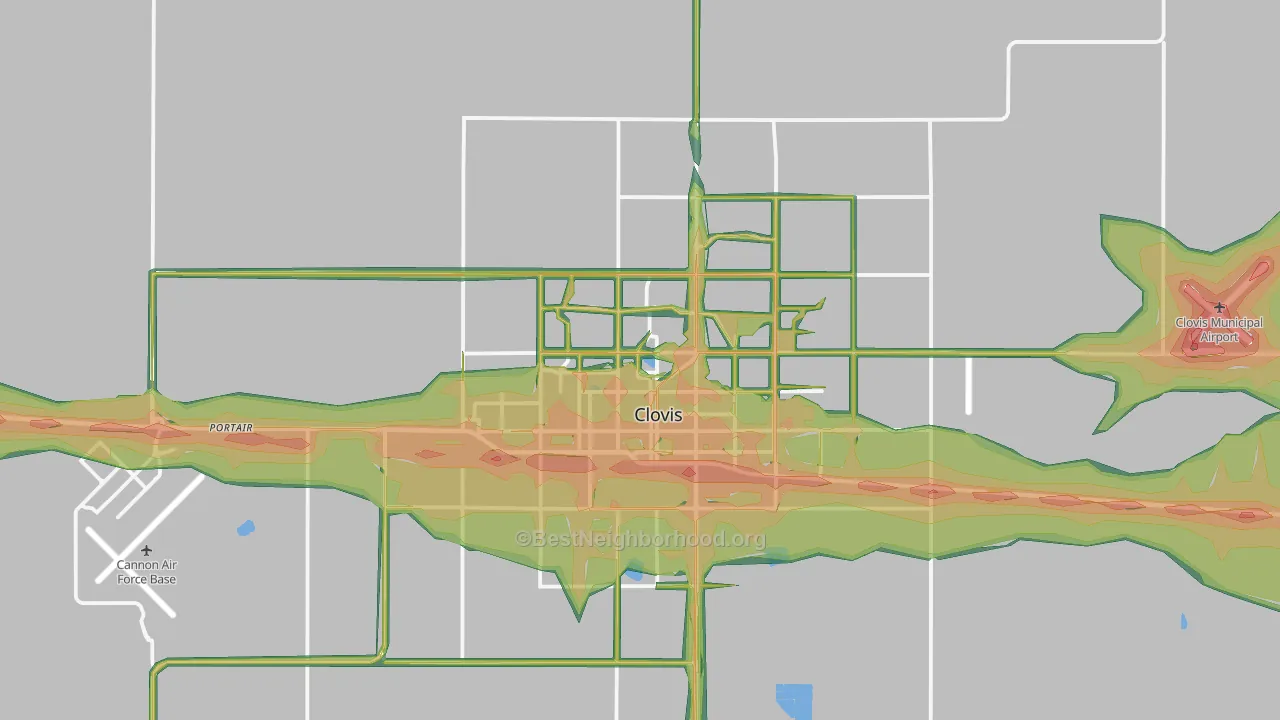 88101, NM Map of Noise Levels in 88101