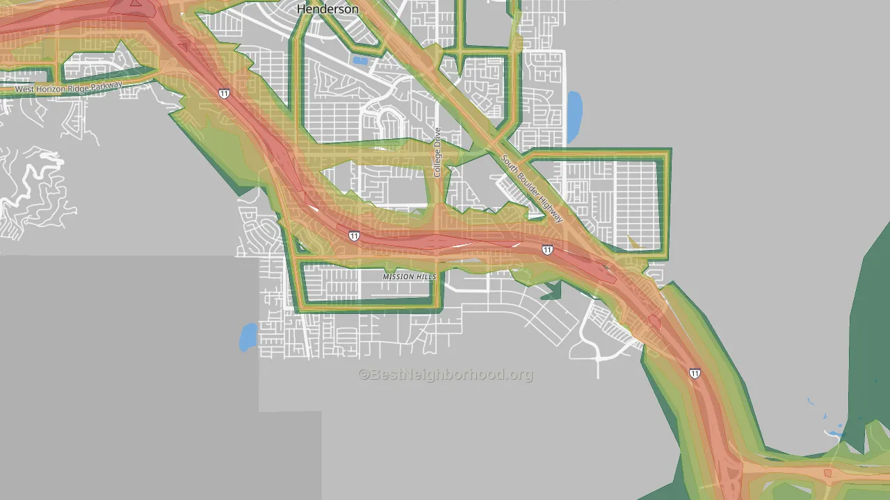 89002, NV Map of Noise Levels in 89002