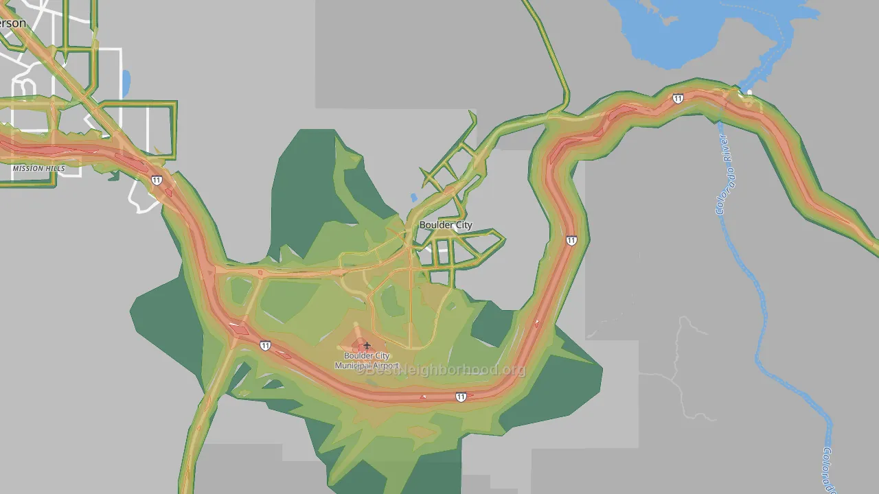 89005, NV Map of Noise Levels in 89005