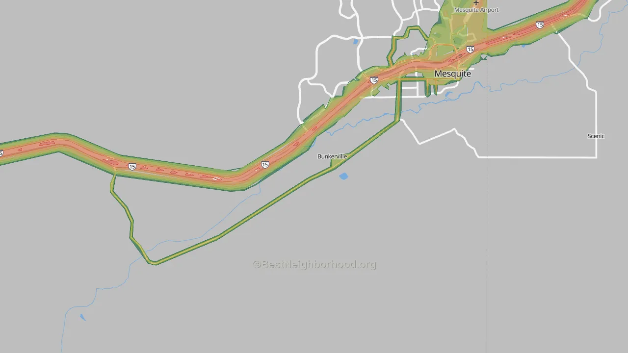 89007, NV Map of Noise Levels in 89007