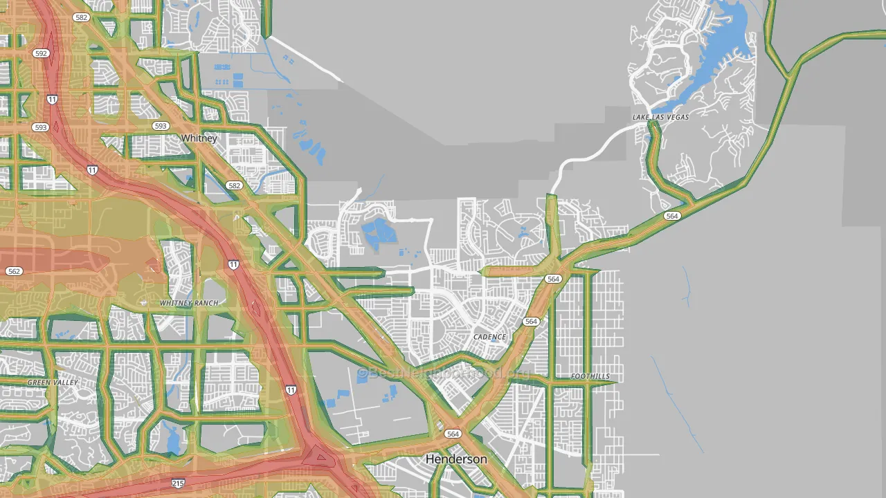 89011, NV Map of Noise Levels in 89011