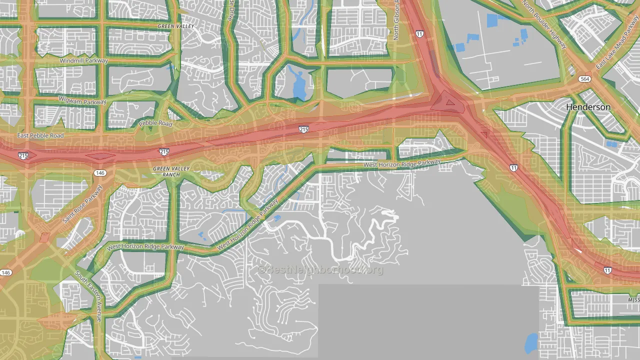 89012, NV Map of Noise Levels in 89012