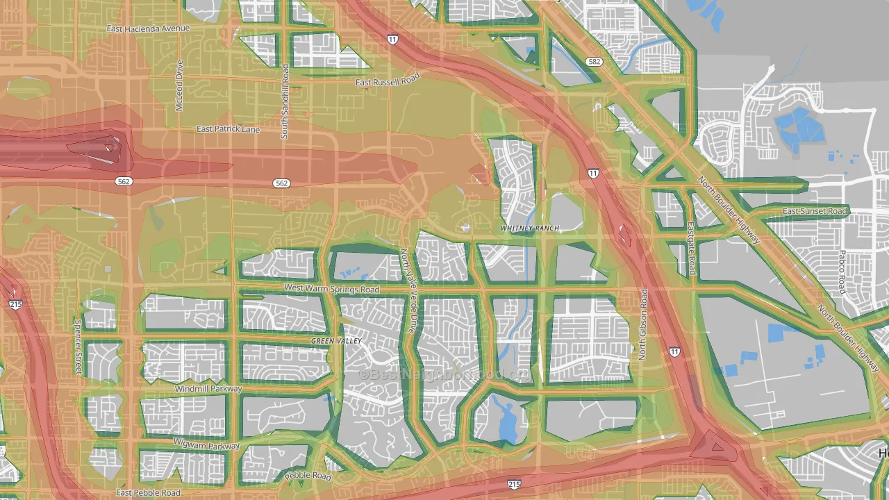 89014, NV Map of Noise Levels in 89014