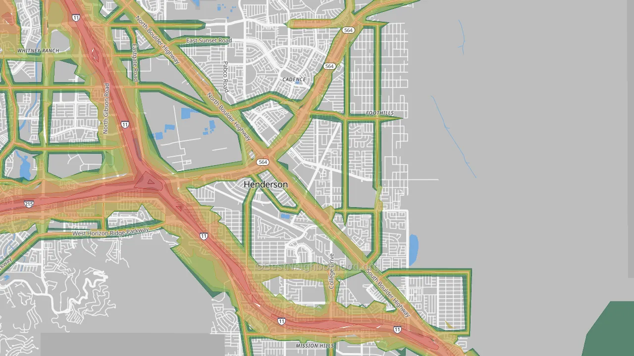 89015, NV Map of Noise Levels in 89015
