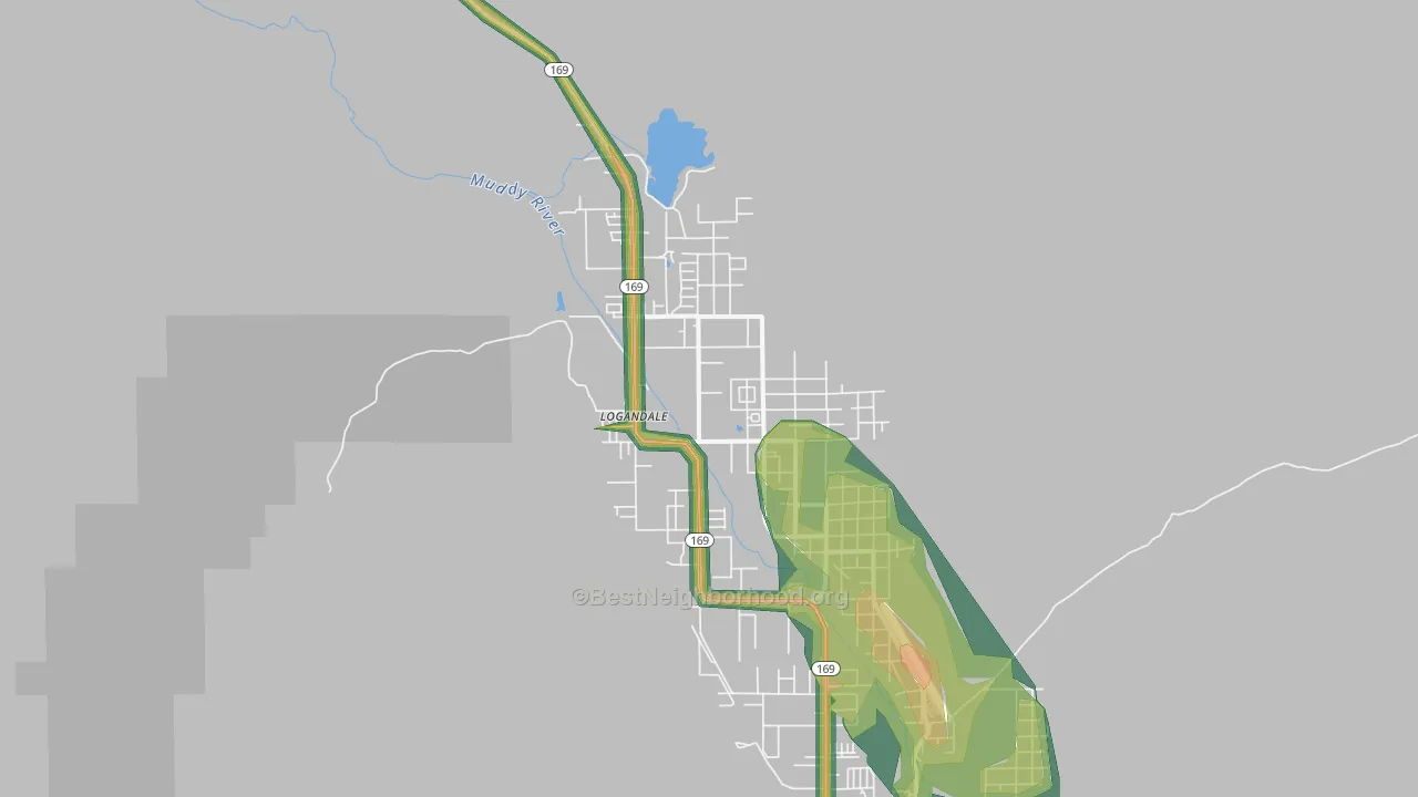89021, NV Map of Noise Levels in 89021