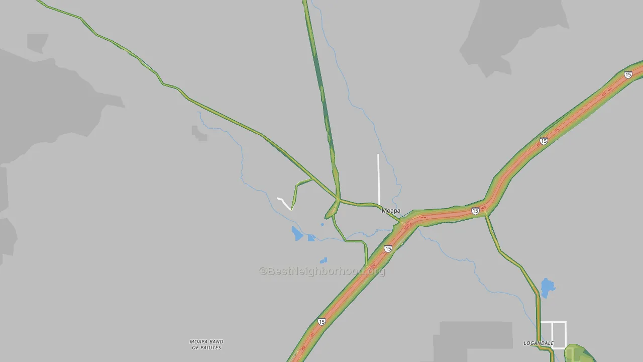 89025, NV Map of Noise Levels in 89025