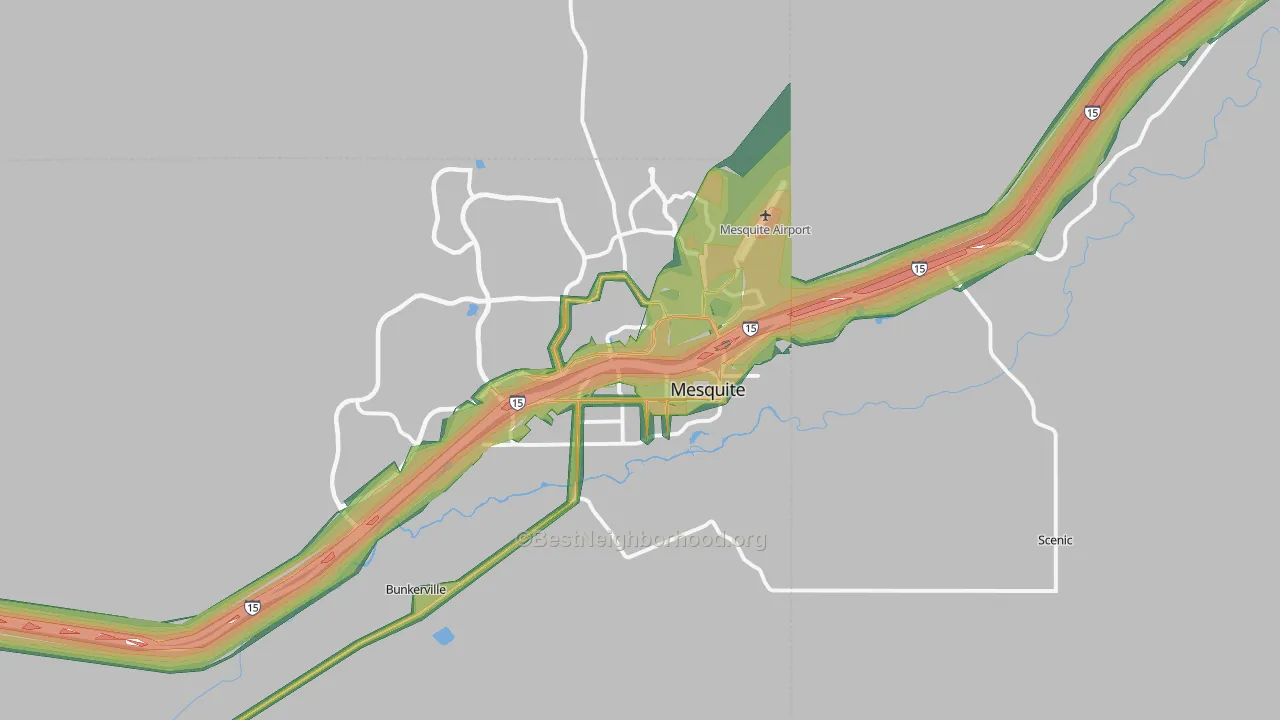 89027, NV Map of Noise Levels in 89027