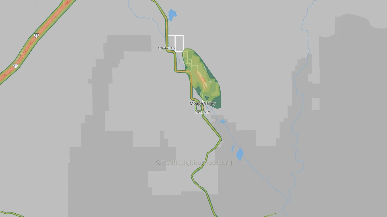 89040, NV Map of Noise Levels in 89040